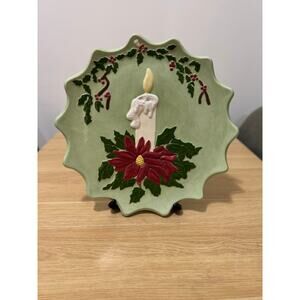 Hand-Painted Ceramic CHRISTMAS Plate VINTAGE